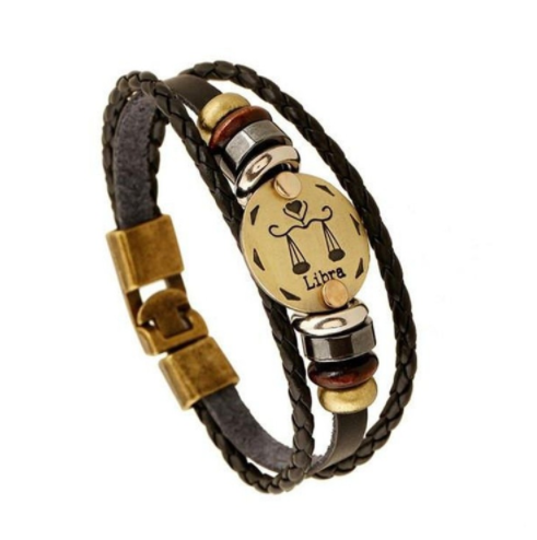 Zodiac Leather Bracelet - Woven Leather Accessory