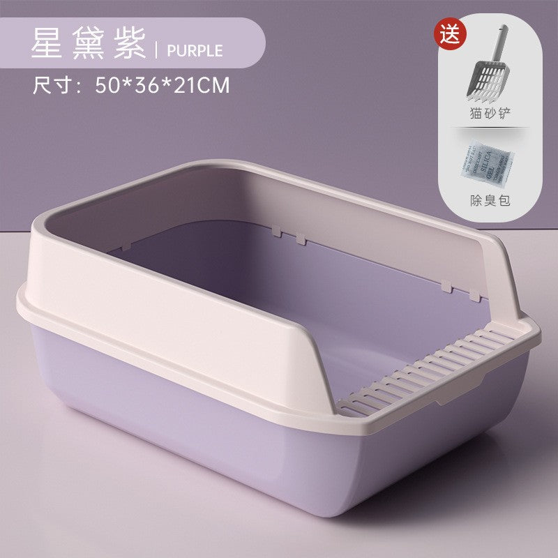 Extra Large Cat Litter Box with High Splash Guard