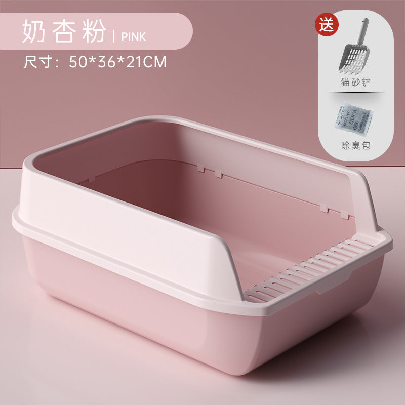 Extra Large Cat Litter Box with High Splash Guard
