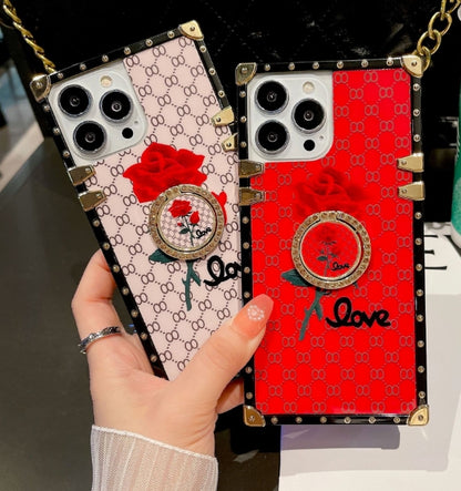 3D Rose Embroidered iPhone Cases Compatible with Apple