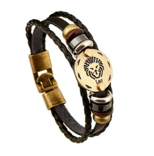 Zodiac Leather Bracelet - Woven Leather Accessory