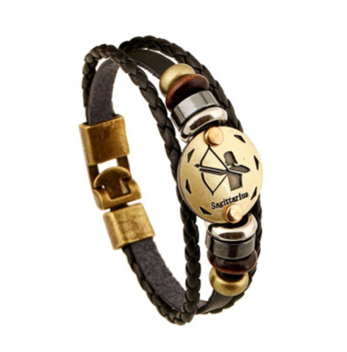 Zodiac Leather Bracelet - Woven Leather Accessory
